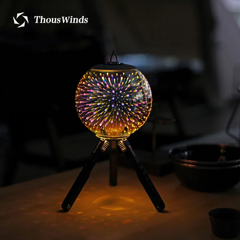 저렴한 Thous Winds-골대 제로 LED 조명 GZ50 3D 불꽃 랜턴 야외 캠핑 조명, 3D 그림자 유리 전등갓