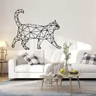 Красивые Геометрические Животные, настенные художественные наклейки, настенные наклейки из ПВХ для детской комнаты, виниловые настенные наклейки