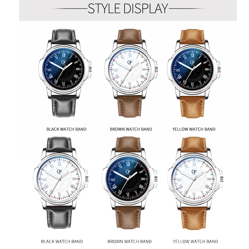 Креативный узор мужские кварцевые деловые наручные часы светящиеся Ретро дизайн