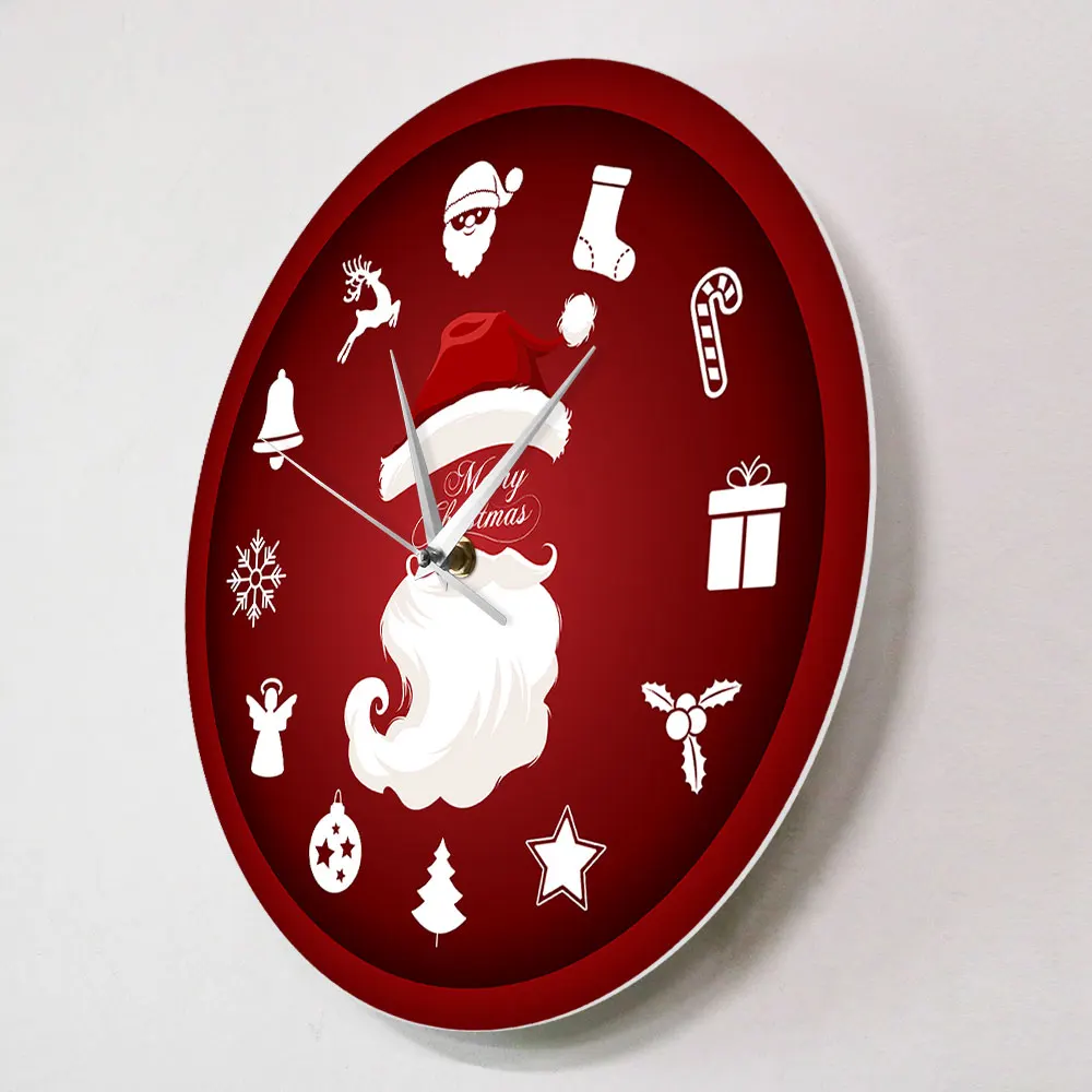 Счастливого Рождества Санта Клаус домашний декор настенные часы праздники