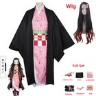 Кимоно японское для взрослых женщин, полноразмерный костюм для косплея из аниме рассекающий демонов, no Yaiba Kamado Nezuko