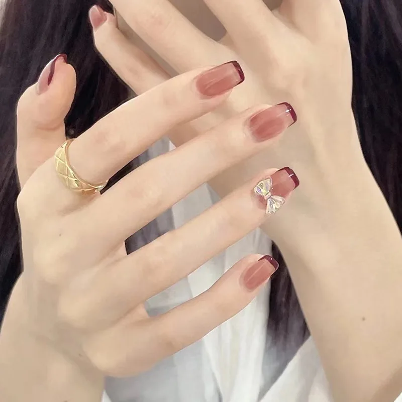 

24 шт., накладные ногти с короткой круглой головкой