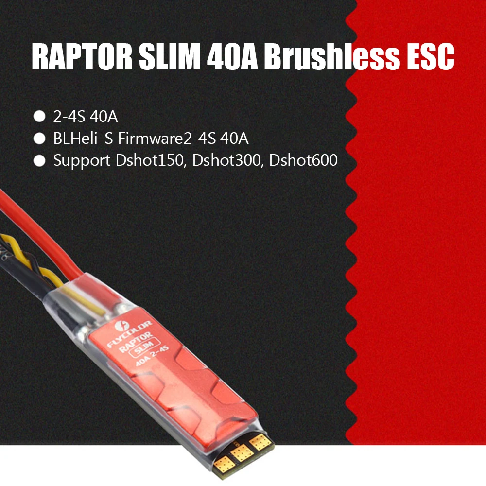 Flycolor RAPTOR SLIM 40A 2 4S бесщеточный ESC Dshot BLHeli S для RC FPV Racing Drone Multirotor|Детали и аксессуары| |