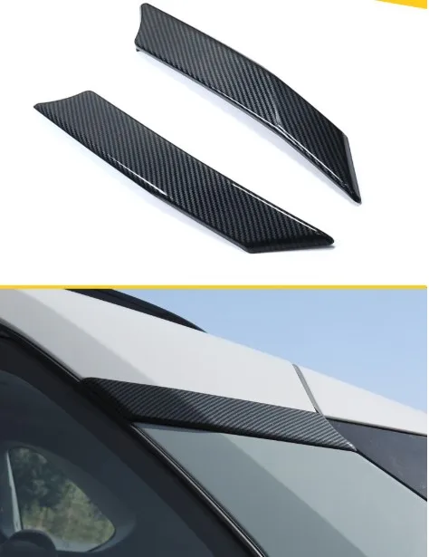 

ABS Carbon Car Rear Window Side C Pillar Cover Trim 2pcs For Toyota RAV4 2020