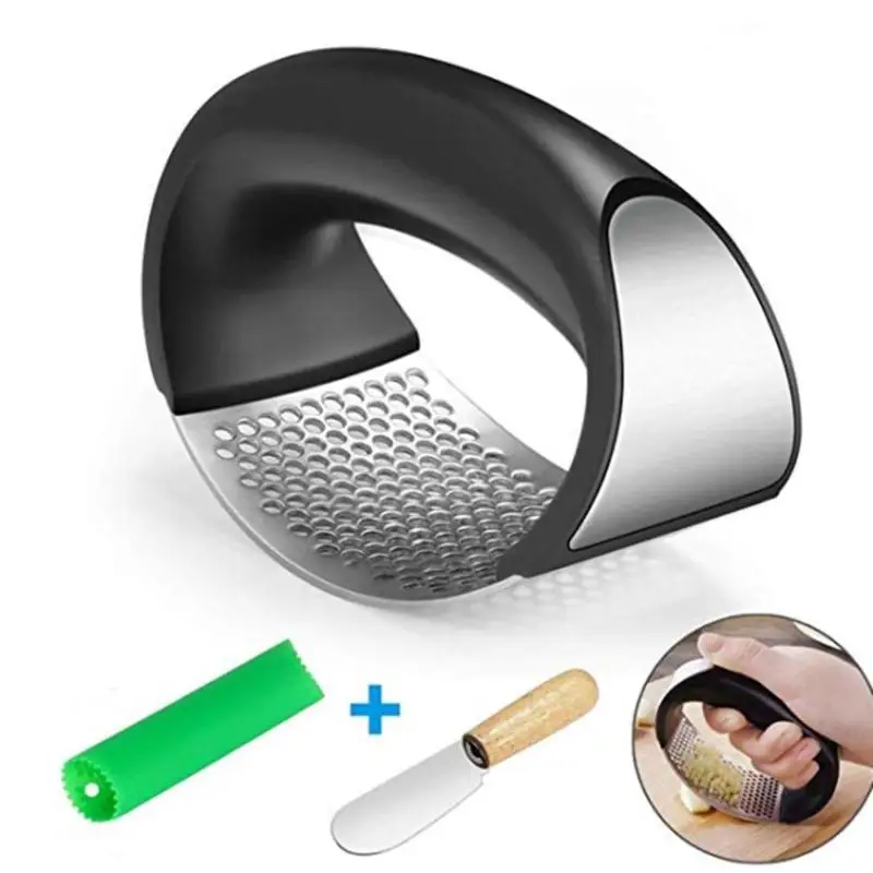 3 шт. нержавеющая сталь пресс для чеснока прочный изогнутый инструмент Домашняя