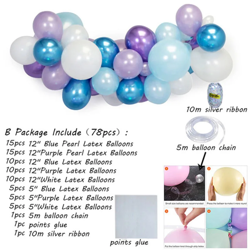 

1set Princess Party Decoration Christmas Snowflake Foil Balloons Baby Show Kids 1st Birthday Party Balloon Arch Garland Wedding