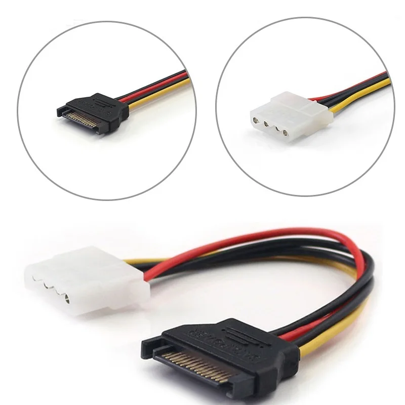 SATA IDE/SATA Мощность кабель 4Pin Molex (15 контактов Женский к 4 Pin типа папа адаптер для HDD