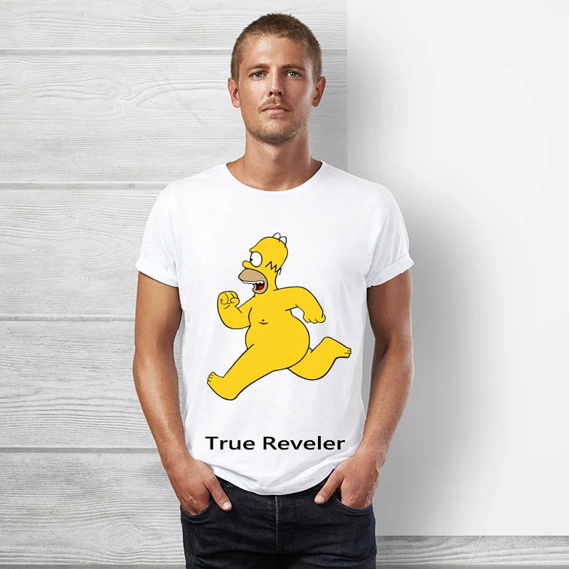Homer simpson Футболка мужская короткий рукав хип хоп мультфильм Топы футболка Летняя забавная Милая Симпсон Женская футболка