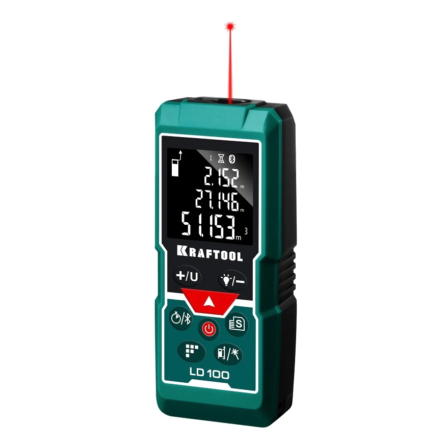 Дальномер лазерный KRAFTOOL 34765 (5 измерительных функций защита IP52 Bluetooth гнездо для