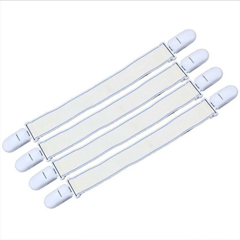 4 Pcs White Bed Sheet Mattress Cover Blankets Home Grippers Clip Holder Fasteners Elastic Straps Fixing Slip-Resistant Belt 28 | Дом и сад