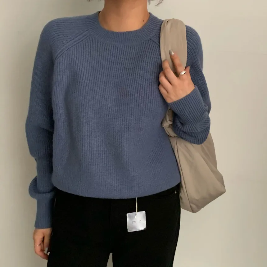 

Elegant Women Knitted Sweaters 2021 Autumn Winter Full Sleeve O-Neck Loose Sweaters Casual Female Pullovers Jumpers Tops S130