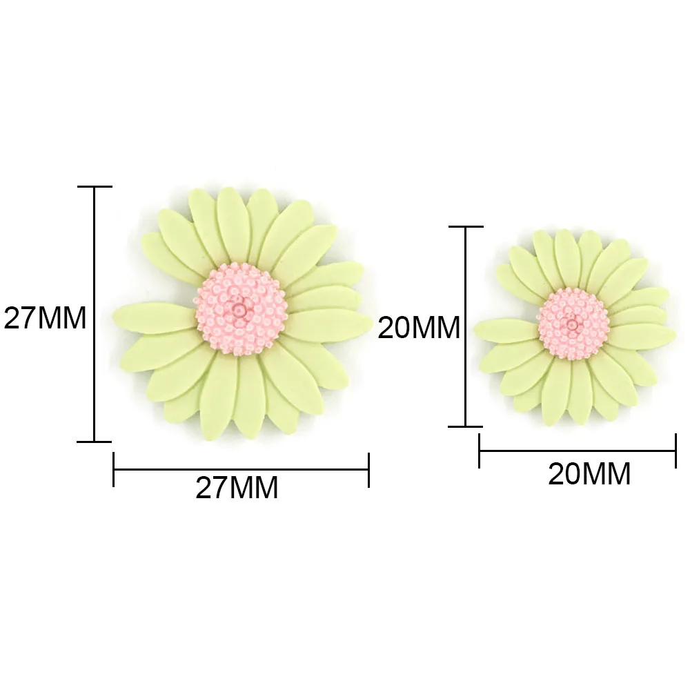 20 шт. разноцветные кабошоны в форме цветка маргаритки с плоской задней