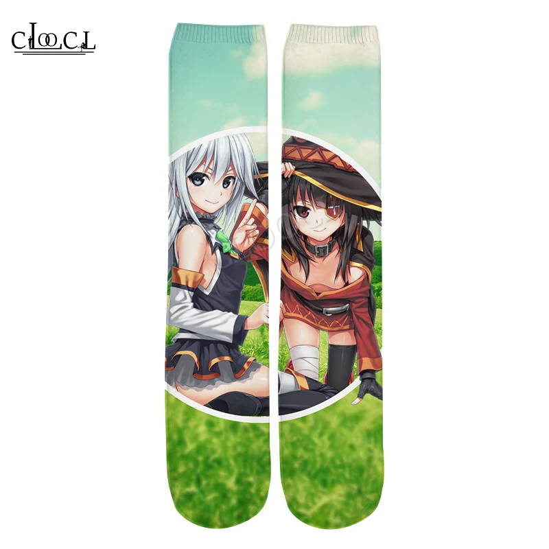 

CLOOCL Newest Anime Megumin Konosuba 2021 New Fashion Men 3D Printed Hot Selling All-match Men Women Casual Straight Socks