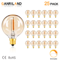 25pcs g40 1w led string lights replacement bulb e12 220v 110v warm white 2200k led lamps replace g40 5w 7w incandescent bulbs