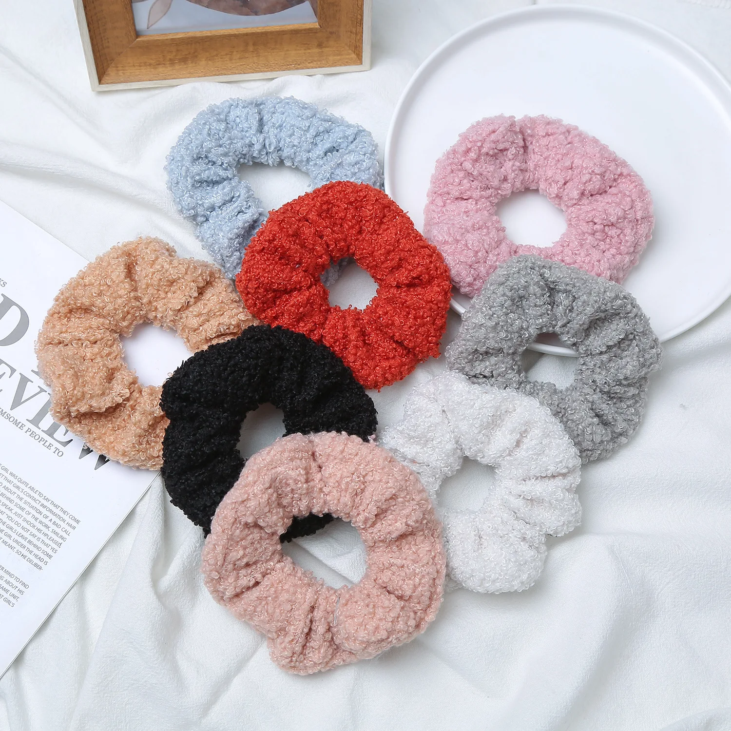 

Hot Sales Women Hairband Flower color cloth Elastic Hair Band Rubber Headband Scrunchie For Women hair accessories CD121203