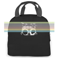 custom crew neck drumms drummer for harajuku solid color women men portable insulated lunch bag adult student