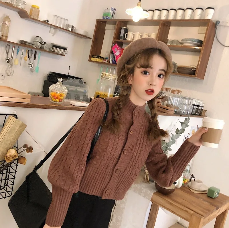 Офисный женский однотонный вязаный кардиган с длинным рукавом модный тонкий