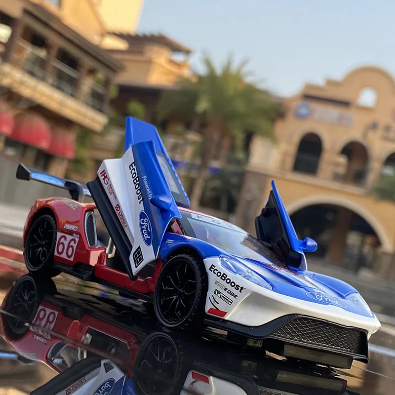 

1/32 Ford GT V8 Super Racing Car Model Simulation Die Cast Alloy Car Toys For Children Boys Collectible Voiture Miniature