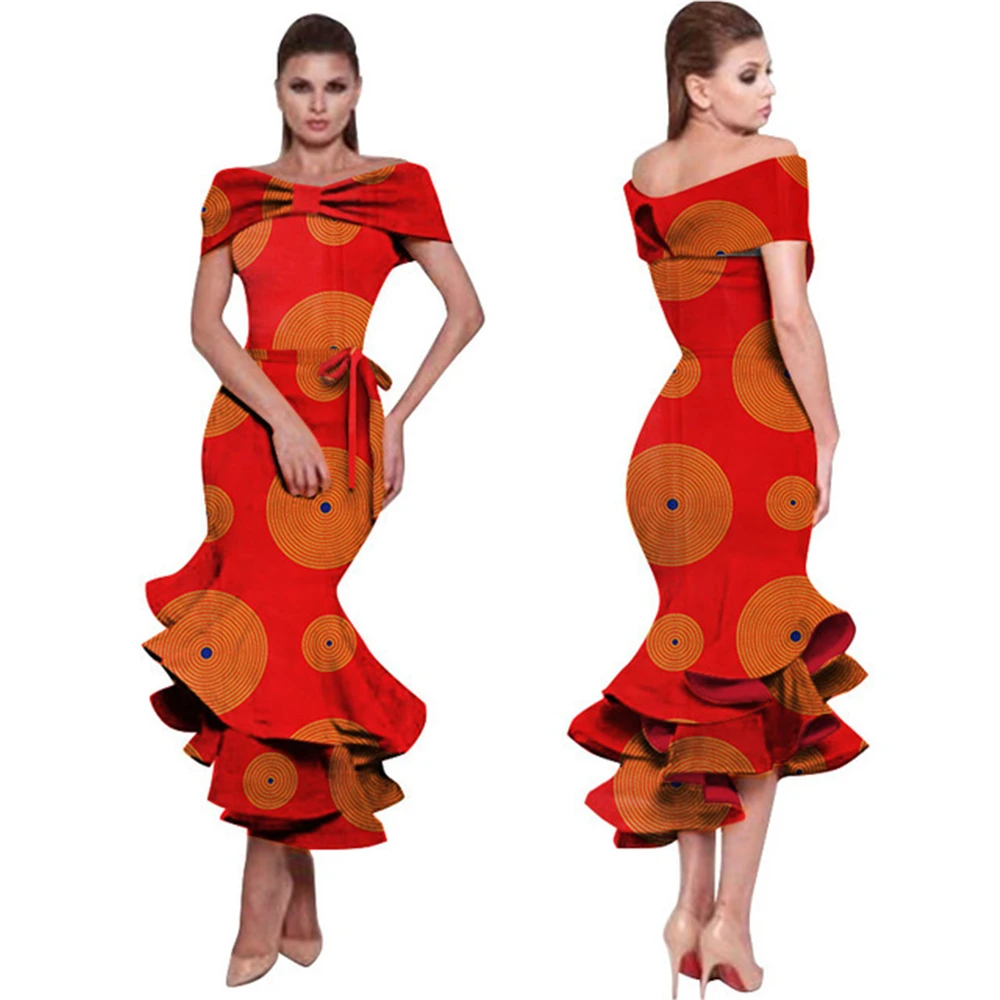 

Banquet Vestido Party Dress Women African Ankara Mermaid Sexy Birthday Dinner Wedding Outfit 2021 Bridesmaid Evening Dresses