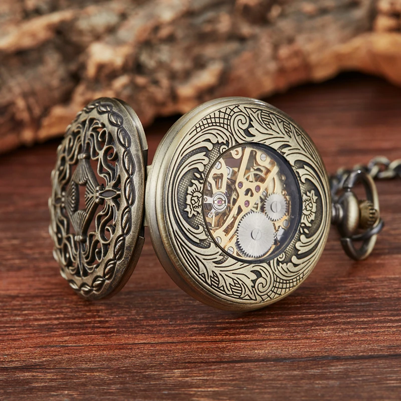 Стимпанк полые ретро механические карманные часы для мужчин и женщин ручной Ветер кулон ожерелье карманные часы на цепочке подарок от AliExpress WW
