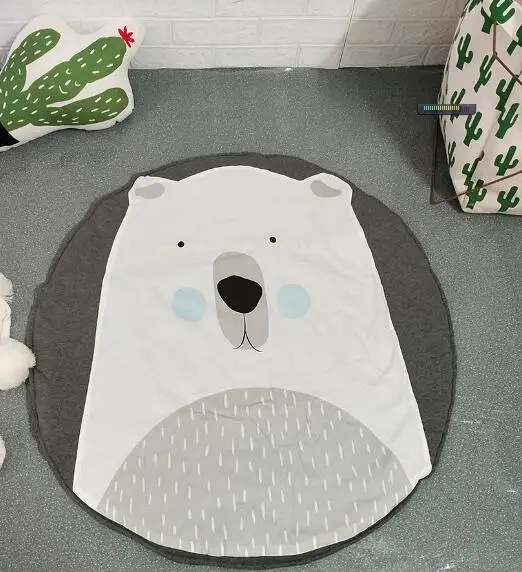 Polar bear Мультяшные животные, детские игровые коврики, коврик для малышей, для ползания, одеяло, круглый ковер, ковер, игрушки, коврик для детской комнаты, декор для фотосессии - Цвет: Polar bear