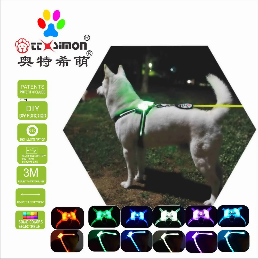 

Dogled CC Simon Led Dog Harness 7 Color in 1For Large and Small Dog