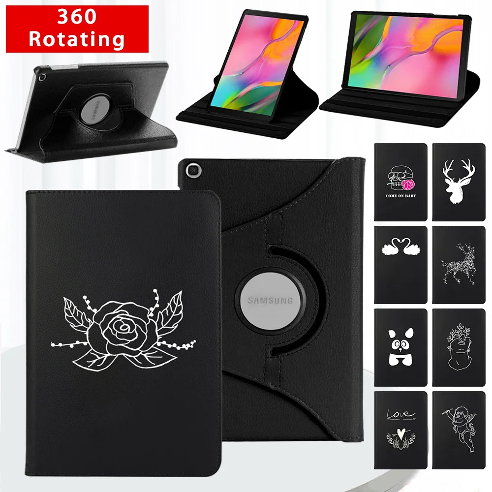 

360 Degrees Rotating Flip Stand Cover For Samsung Galaxy Tab A 10.1" 2019 T510 T515/Tab S6 Lite 10.4" P610 Tablet Case + Pen