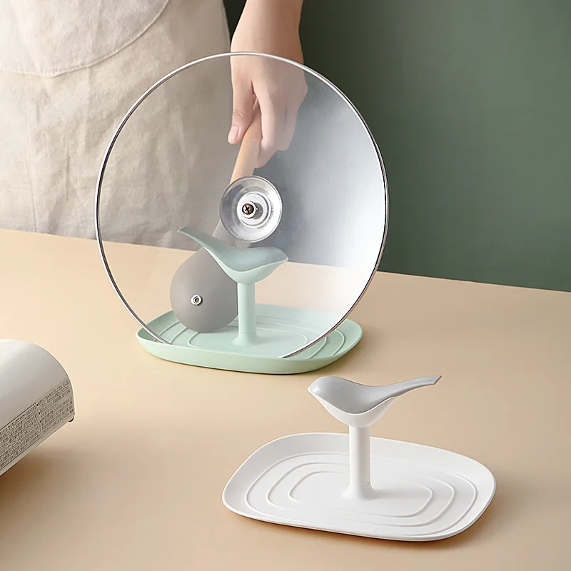 

Kitchen Accessories Pot Lid Rack Plastic Spoon Holder Pot Lid Shelf Cooking Dish Sundries Storage Holder