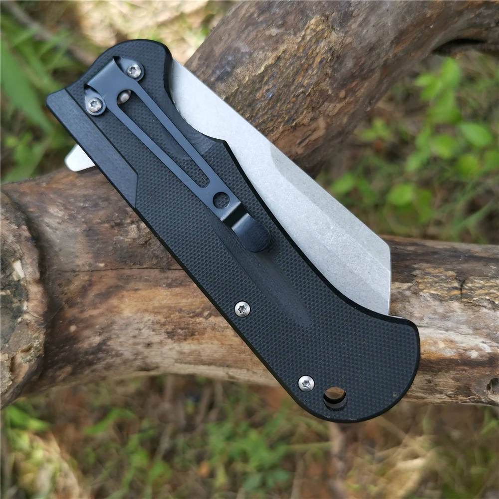 Карманный складной нож D2 система с атласным лезвием и рукояткой из G10 3 цвета для