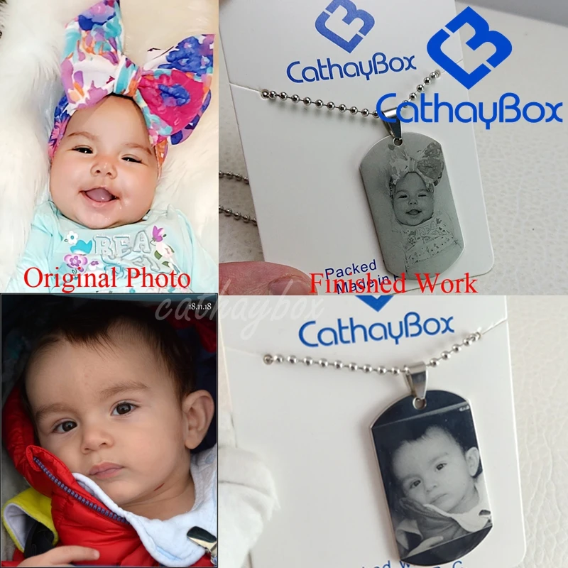 Персонализированная выгравированная фотографа Подвеска для собак Значок брелок