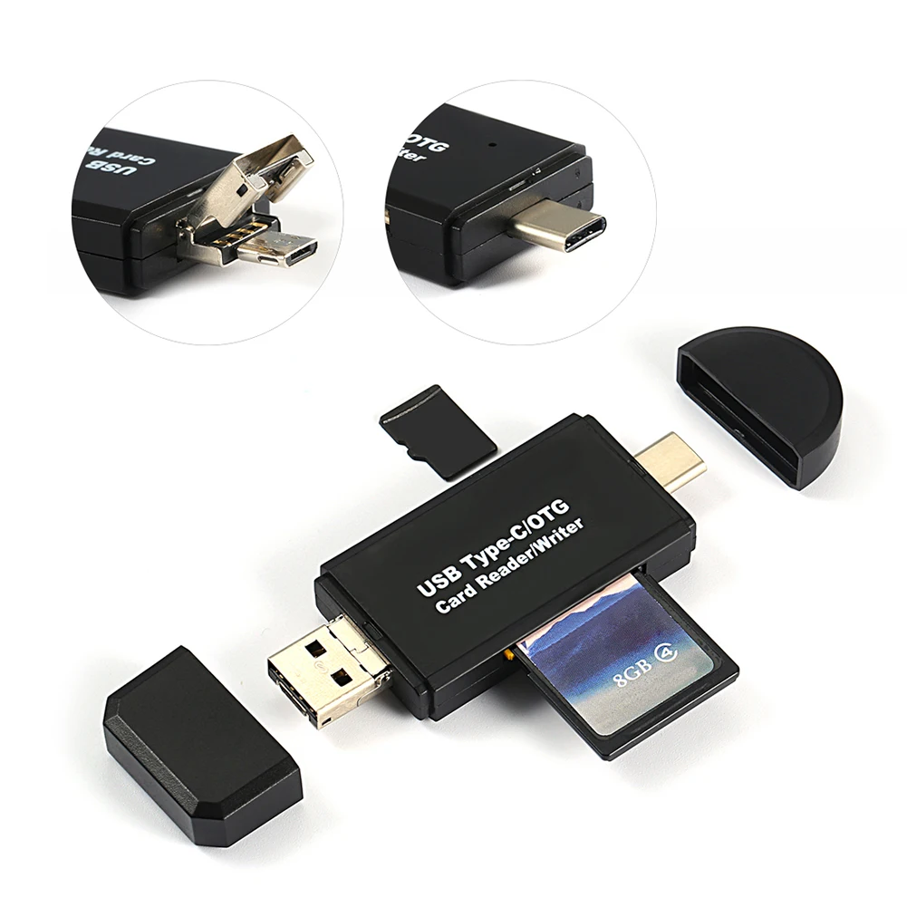 

Micro USB OTG Cable Adapters Type-C USB Micro OTG Flash Drive Adapter 3 in 1 SD/TF Memory Card Reader Writer