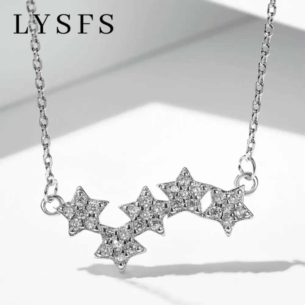 SODROV Серебряное ожерелье 925 пробы счастливое со звездами подвеска звено цепи