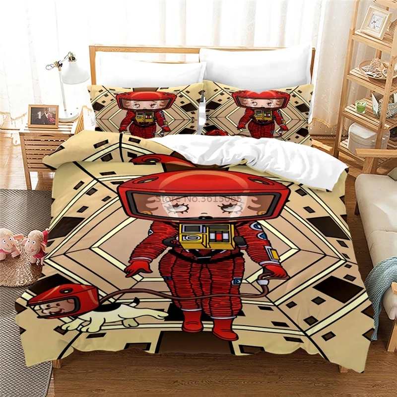 

Cartoon Cute Betty Boop 3d Printed Bedding Set Sexy Lady Duvet Cover Pillowcase Europe/Australia/USA Twin Full Queen King Size