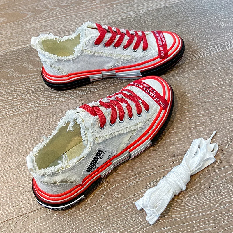 

Canvas Shoe Women 2021 Summer New Low Top Retro Thick Soled Vulcanized Beggar Shoes Woman Shoes Zapatos De Mujer