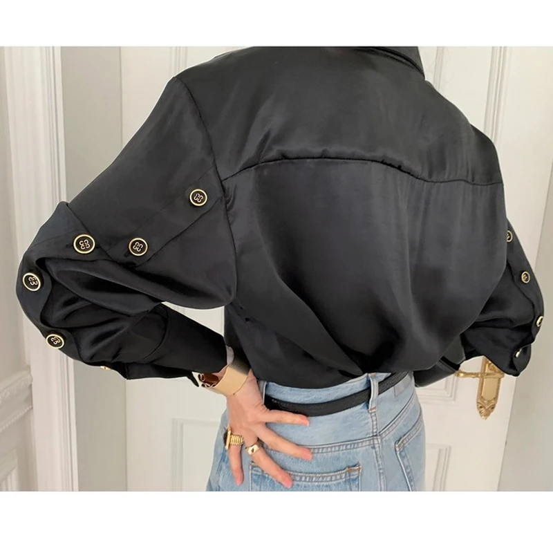 Новинка Весна 2021 Офисная Женская белая шифоновая блузка с длинным рукавом на