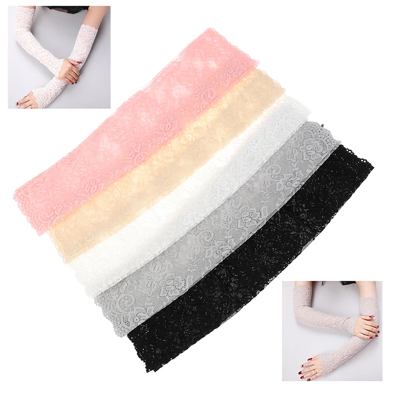 

Summer Ladies Sunscreen Gloves Ice Lace Arm Sleeves Driving Bicycles Blocking UV Arm Sleeves Long Cycling Sleeves Breathable