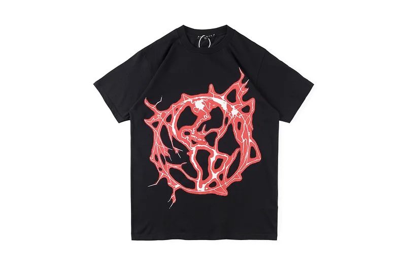 

21SS Revenge Style Lightning Print T Shirt Men Women Couple 100% Cotton Tee Oversized Hip-hop High Street T-Shirt