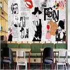 Модный фон на заказ с изображением кирпичной стены для девочек, 3D Настенные обои для стен, 3D Ретро магазин одежды, промышленный декор, Настенная бумага 3D