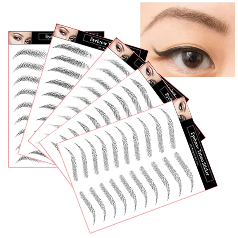 

6D Bionic Eyebrow Tattoo Sticker Hair Like Fake Eyebrow Waterproof Lasting Black Brown Eyebrow Sticker Cosmetics tlsm