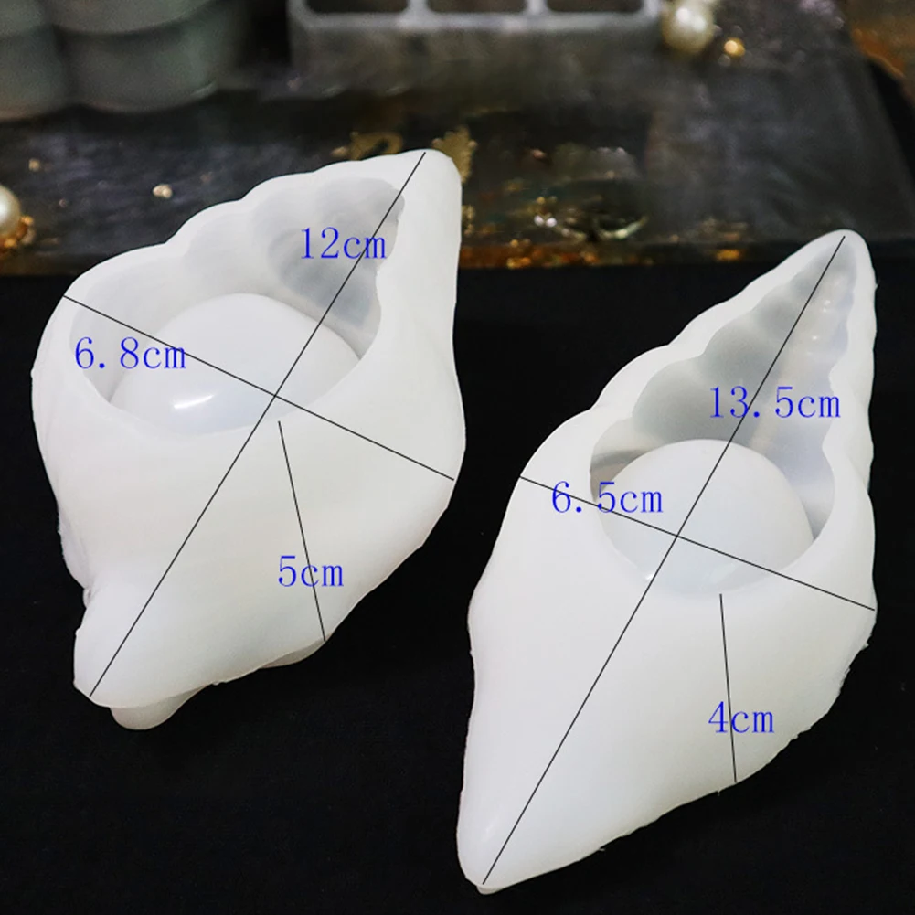 Conch Shell Silicone Mould DIY Epoxy Mirror Crafts Jewelry Storage Making Mold Shell Silicone mold resin tray images - 6