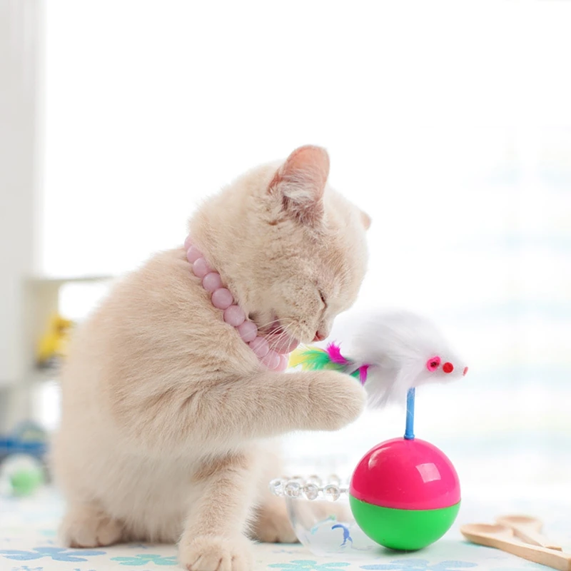

1PCS Random Color Cat Ball Toy Tumbler Fake Feather Kitten Toy Mouse Cat Toy Pet Cat Toy Cats Pet Funny Playing Toys Dorakitten