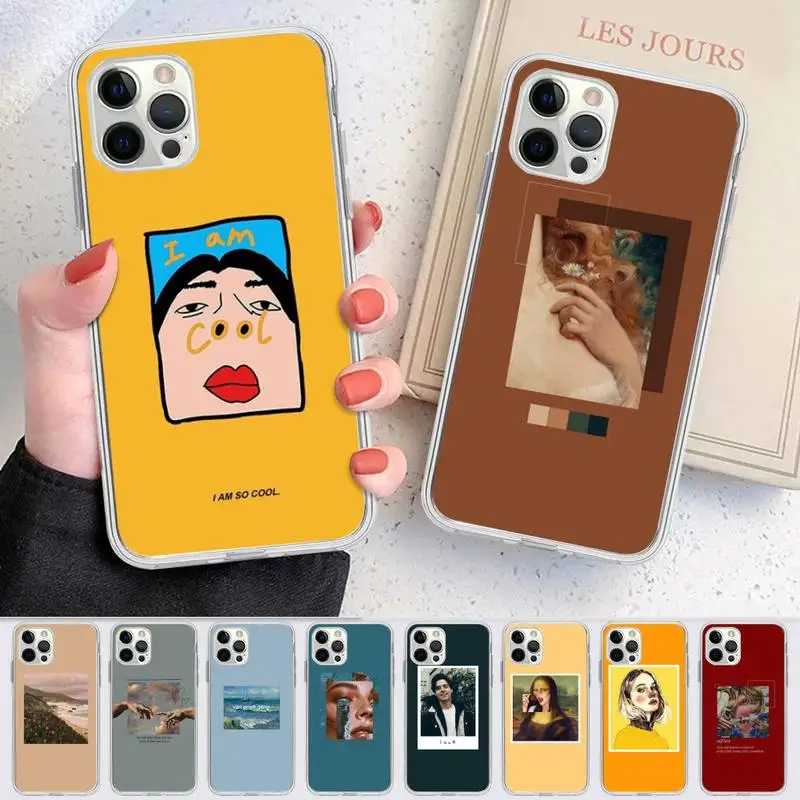 

Van Gogh Mona Lisa Sunflower art painting Phone Case for iPhone 11 12 13 mini pro XS MAX 8 7 6 6S Plus X 5S SE 2020 XR case