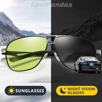 unisex aluminum magnesium hd photochromic polarized sunglasses men yellow day night driving male oculos anti glare eyewear gafas