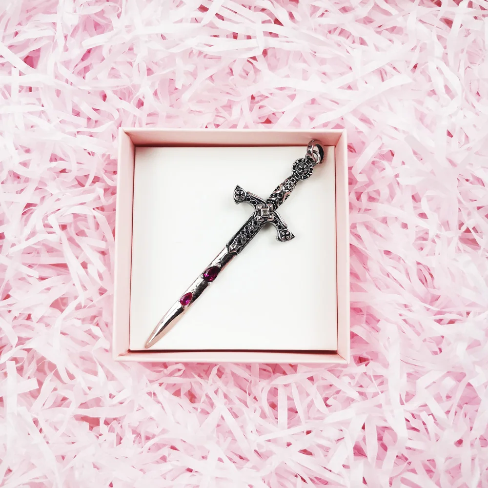 

925 Sterling Silver Pendant Sword With Blood Fit Necklace 2021 New Fine Jewelry Fantasy Bijoux Accessories Gift For Women & Men