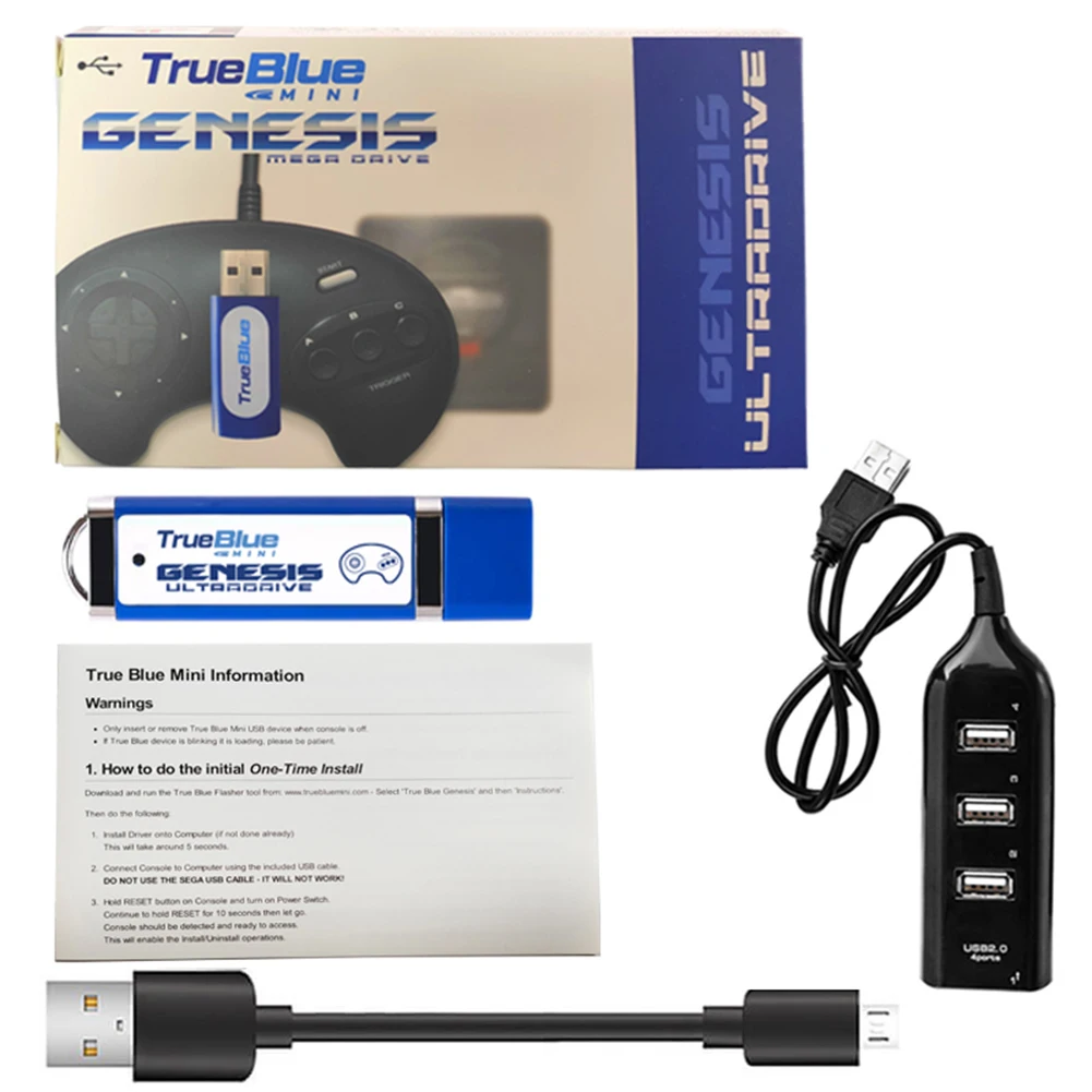 813 игры True Blue Mini Ultradrive Pack для Genesis MegaDrive MD Game Stick 4 порта usb хаб|Запасные части| |
