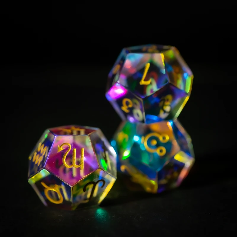 

Fantasy Crystal D12 Astrolog Dice Set Magic Symbol Zodiac Sign Divination Dice Handmade Constellation Tarot Roll Dice Games Gift