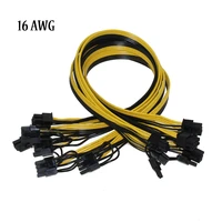 6 pcs 16awg 6 pin pci e to 8 pin 62 pci e male to male gpu power cable for graphic cards mining hp server breakout board