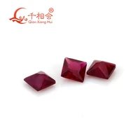 small size square shape princess cut red color natural ruby gem stones loose gemstone