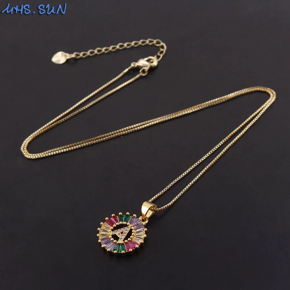 MHS.SUN красочная мозаика AAA CZ подвеска ожерелье для женщин и девушек