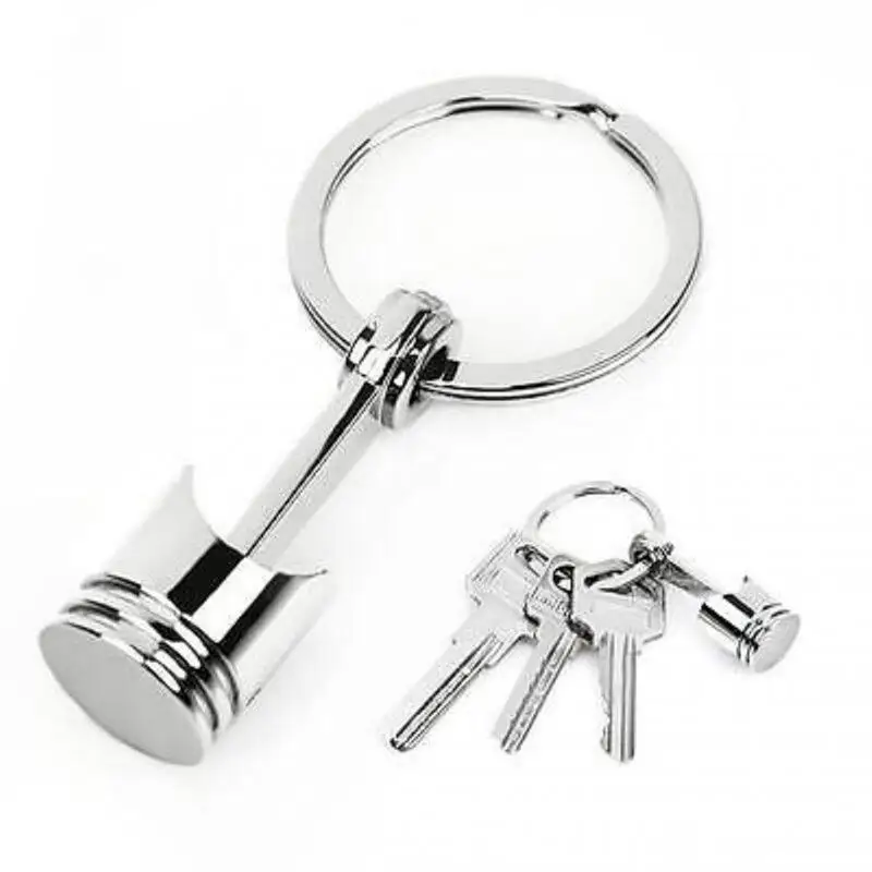 

Brand New Engine Auto Car Part Silver Metal Piston Model Alloy Keychain Keyring Key Chain Keyfob